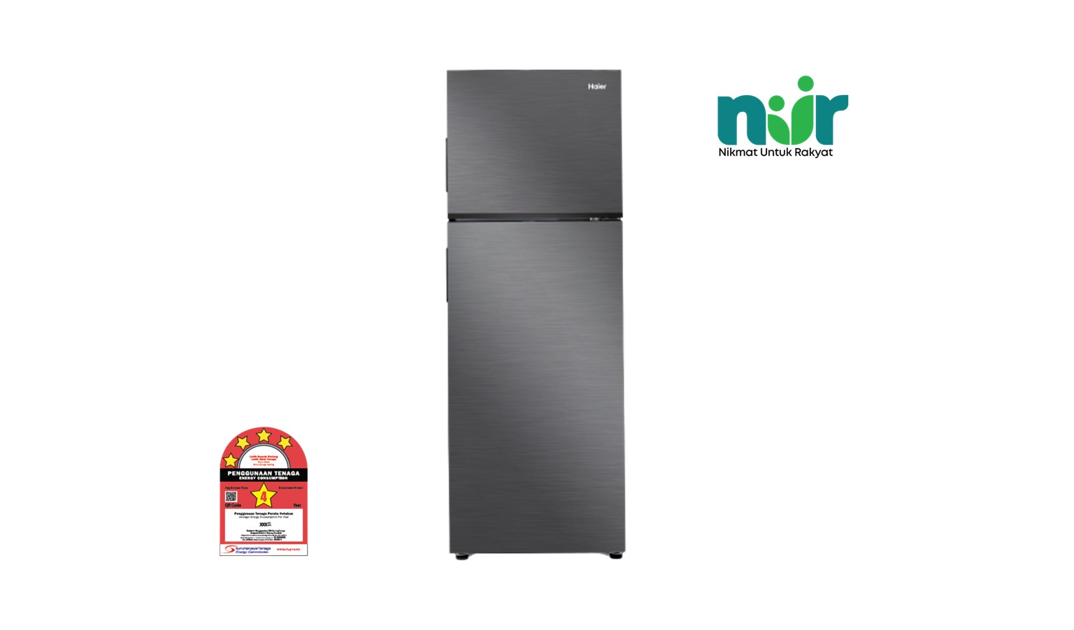 Haier 358L 2 Doors Top Mount Inverter Fridge - Flash Black (HRF-358IHM)_01