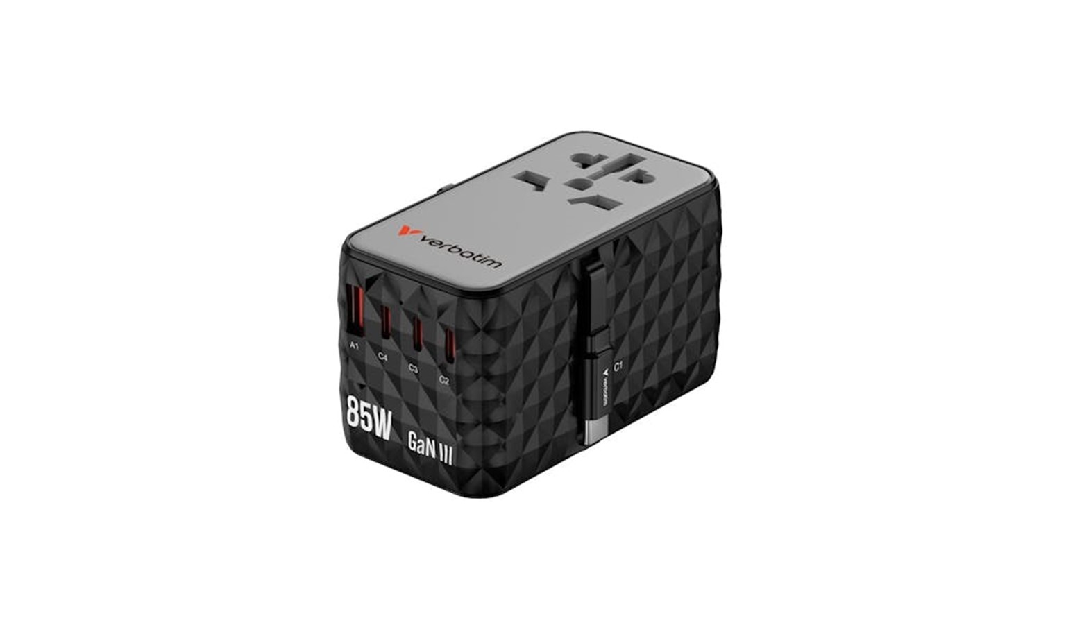 Verbatim Charge 'n' Travel 85W GaN III Universal Travel Adapter - Black (32127)