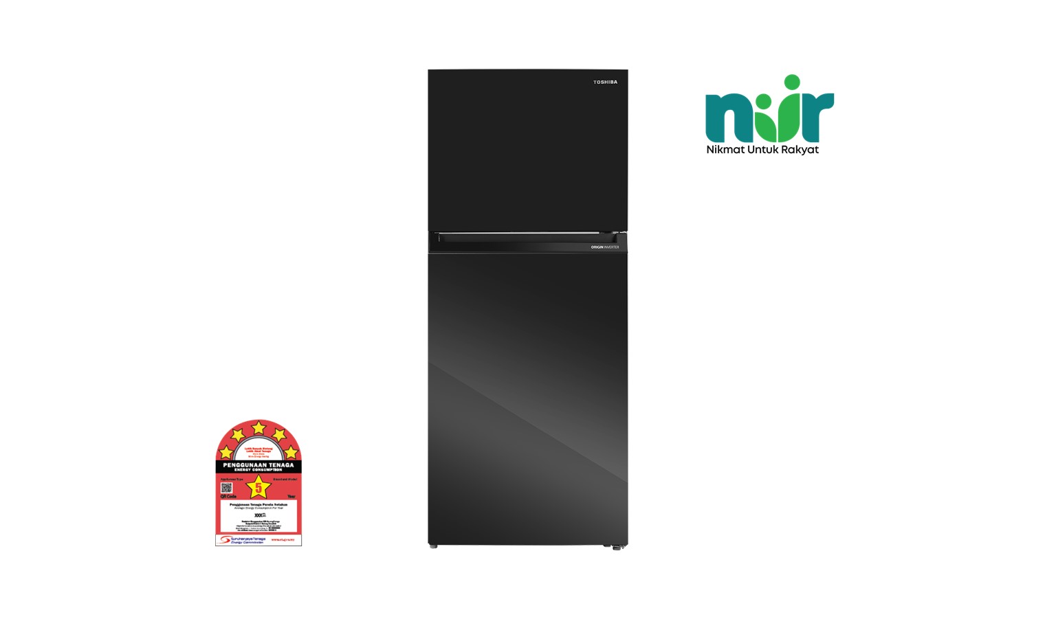 Toshiba 2-Door 490L Inverter Refrigerator - Black Glass (GR-RT559WE-PMY(22))_01