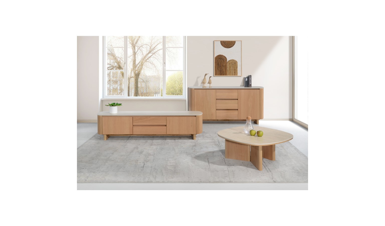 Ricco TV Cabinet - Oak Veneer (180cm)