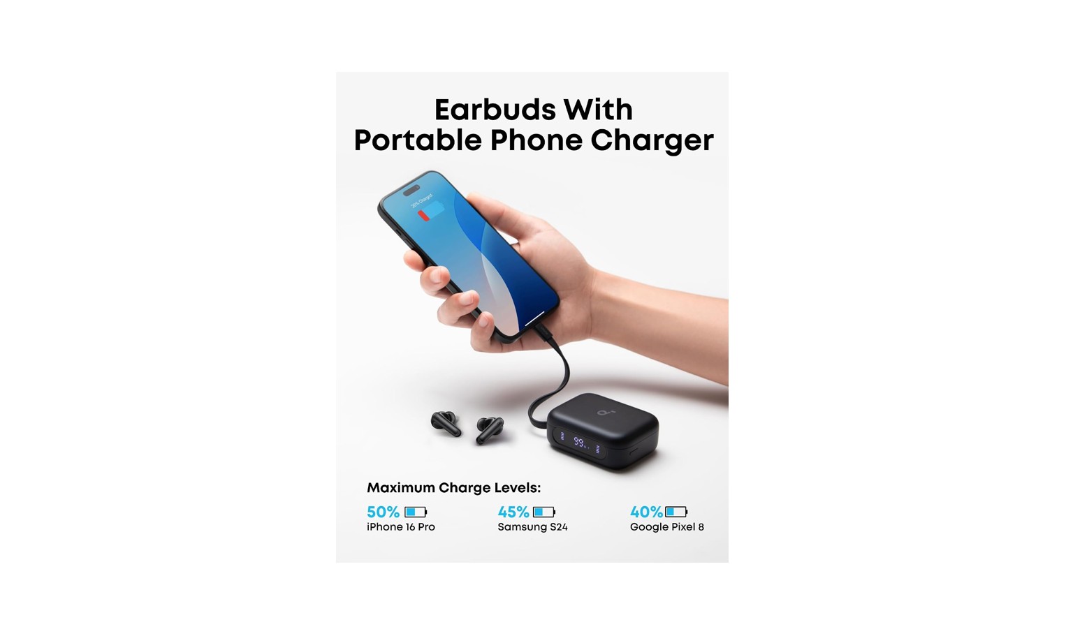 Soundcore P41i Wireless Earbuds with Portable Phone Charger - Black (A3937H11)_3