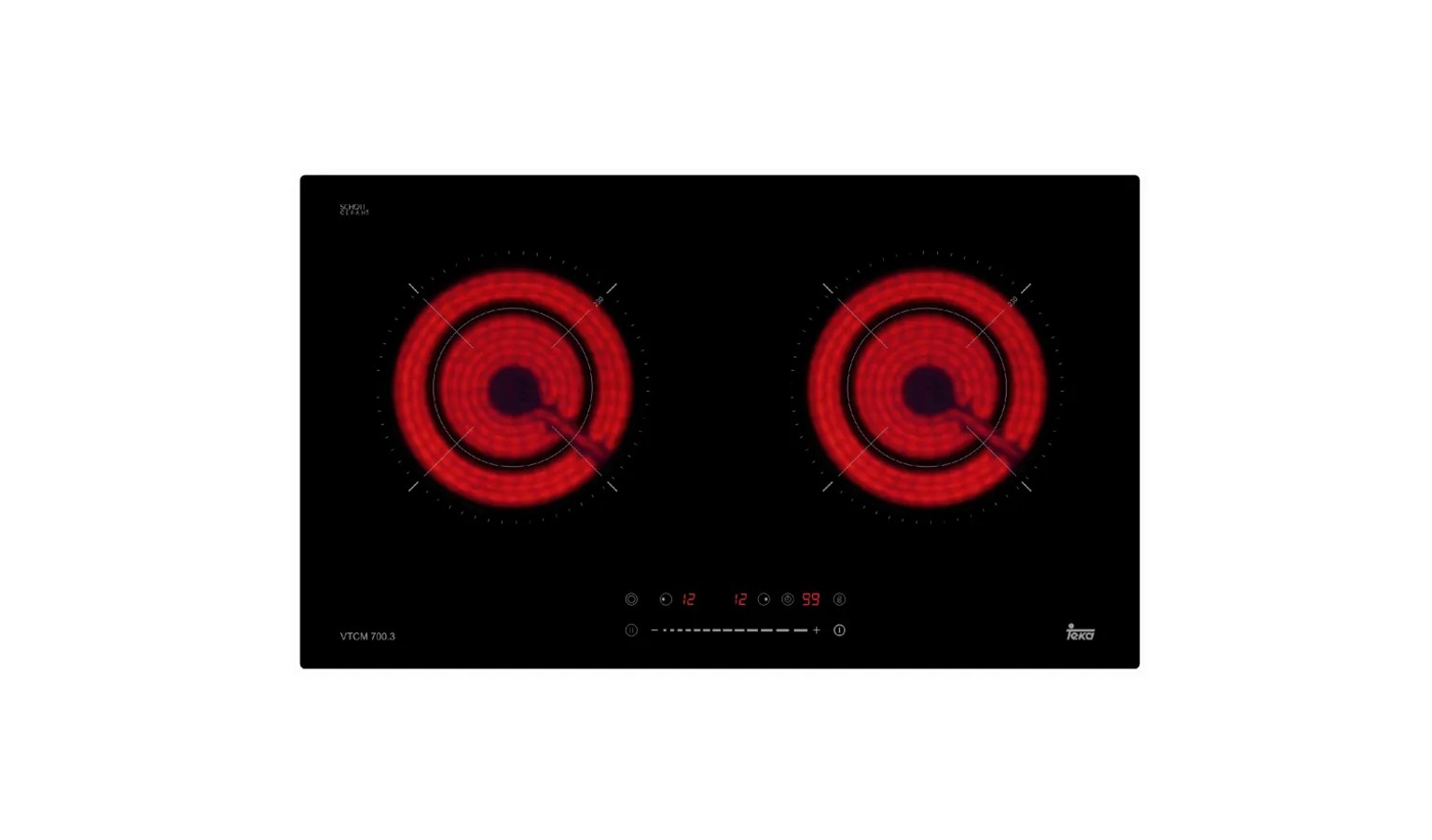 Teka 90cm Chimney Cooker Hood - Black (DLH 9158T) + 73cm 2 Burner Built-In Electric Hob - Black (VTCM 700.3)_1