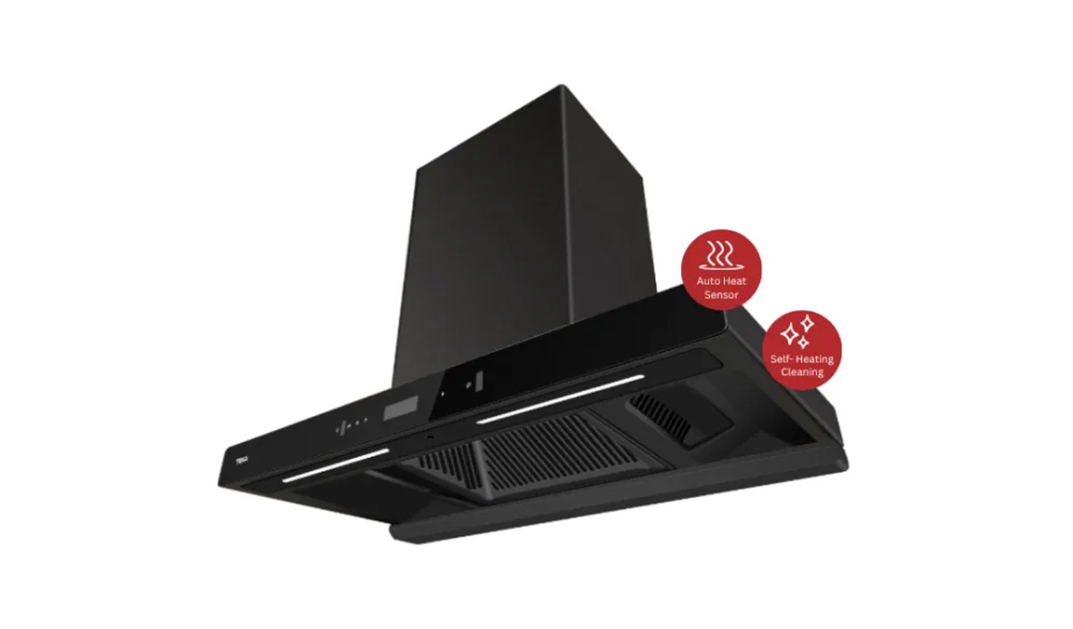 Teka 90cm Chimney Cooker Hood - Black (DLH 9158T) + 73cm 2 Burner Induction Hob - Black Glass (IBC 7320 D)
