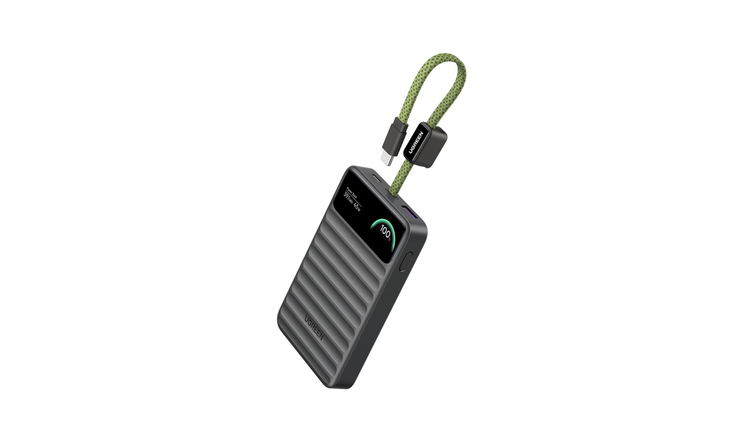 UGREEN Nexode 10000mAh 45W Powerbank with Built-in USB-C Cable Smart Display - Grey (95294)