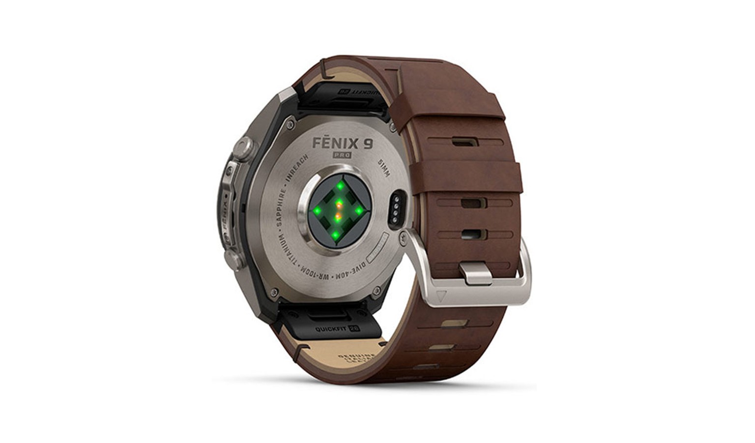 Garmin Fenix 9 Pro - 51mm GPS AMOLED Titanium with Walnut Leather Band (010-04337-87)_4