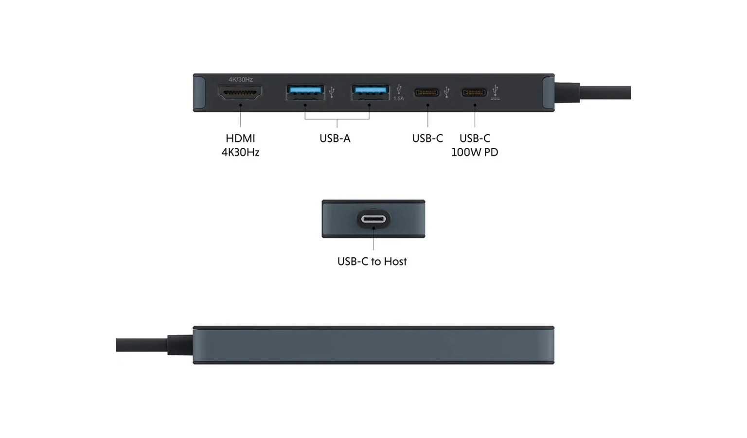 Targus HyperDrive® Flex 5 Port USB-C Hub - Black (HD4101BKGL)_04