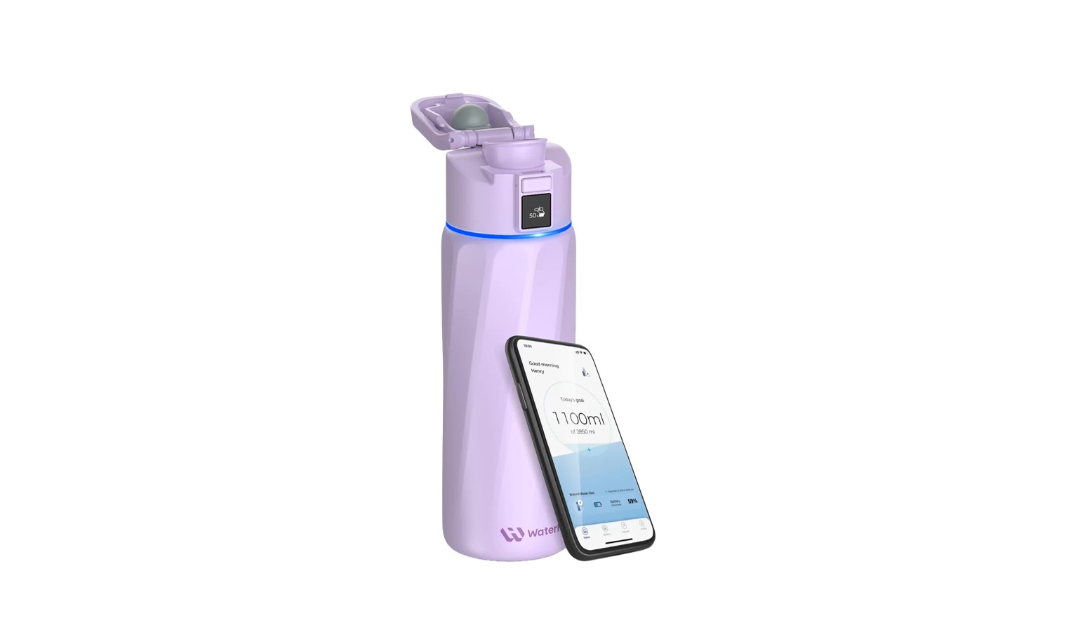 WaterH BOOST 710ml Smart Water Bottle with Chug Lid - Purple (B003-24OZ-PL)_2