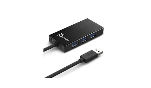 J5 Create USB 3.0 Gigabit Ethernet & 3-Port HUB - Black - 01