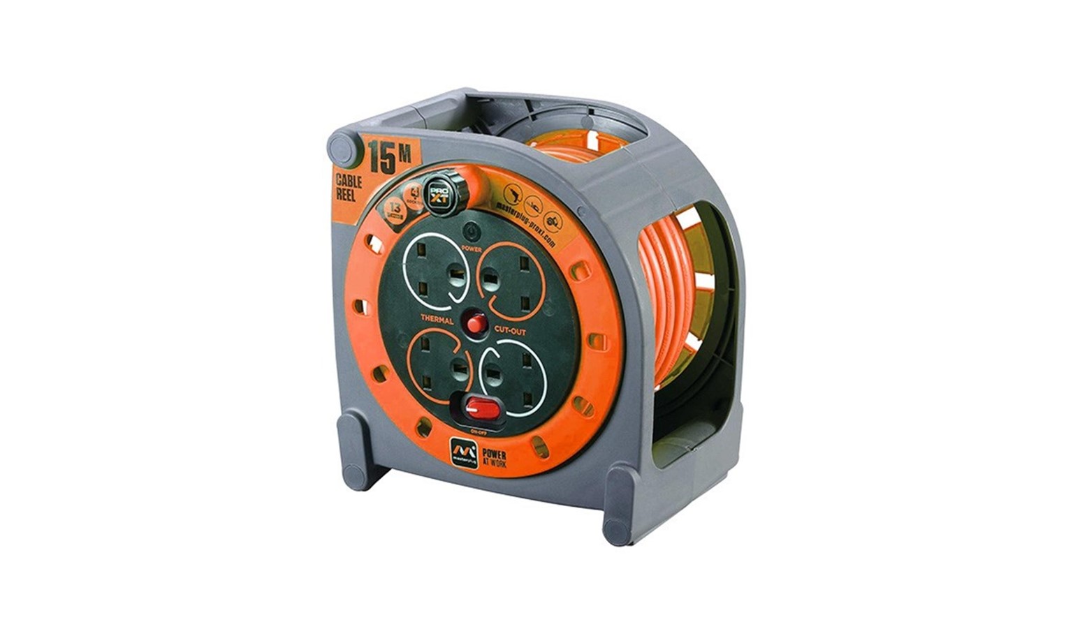 Masterplug 15M Case Cable Reel - Orange - 01