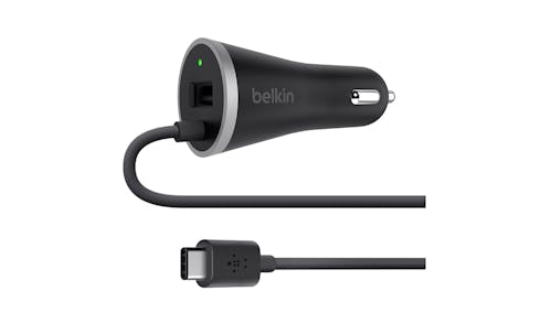 Belkin F7U006BT04 USB-C Car Charger and USB-A Port - Black