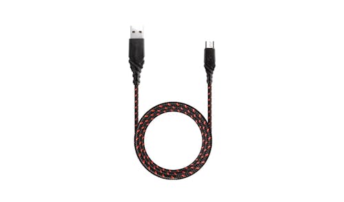Energea DuraGlitz 1.5m USB-A to Micro Cable - Red-01