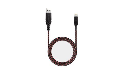 Energea Duraglitz 1.5m USB-A TO Lightning MFI Cable - Red
