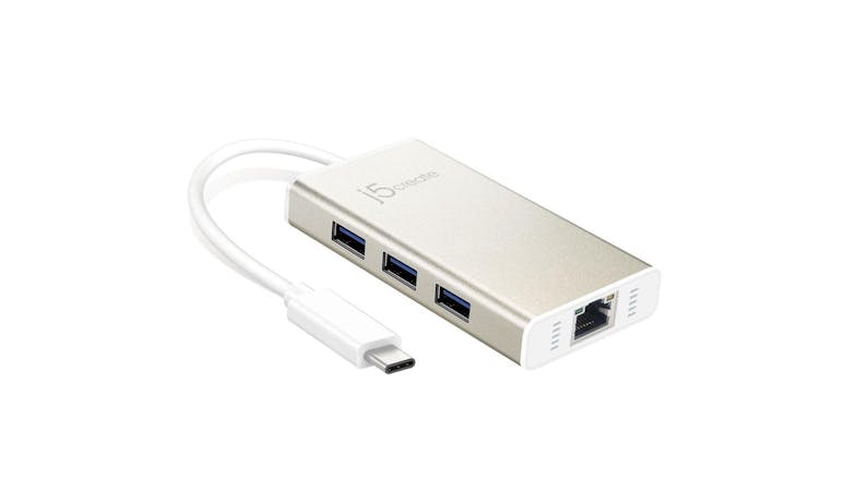 J5Create USB Type-C Gigabit Ethernet & HUB Multi Adapter - White