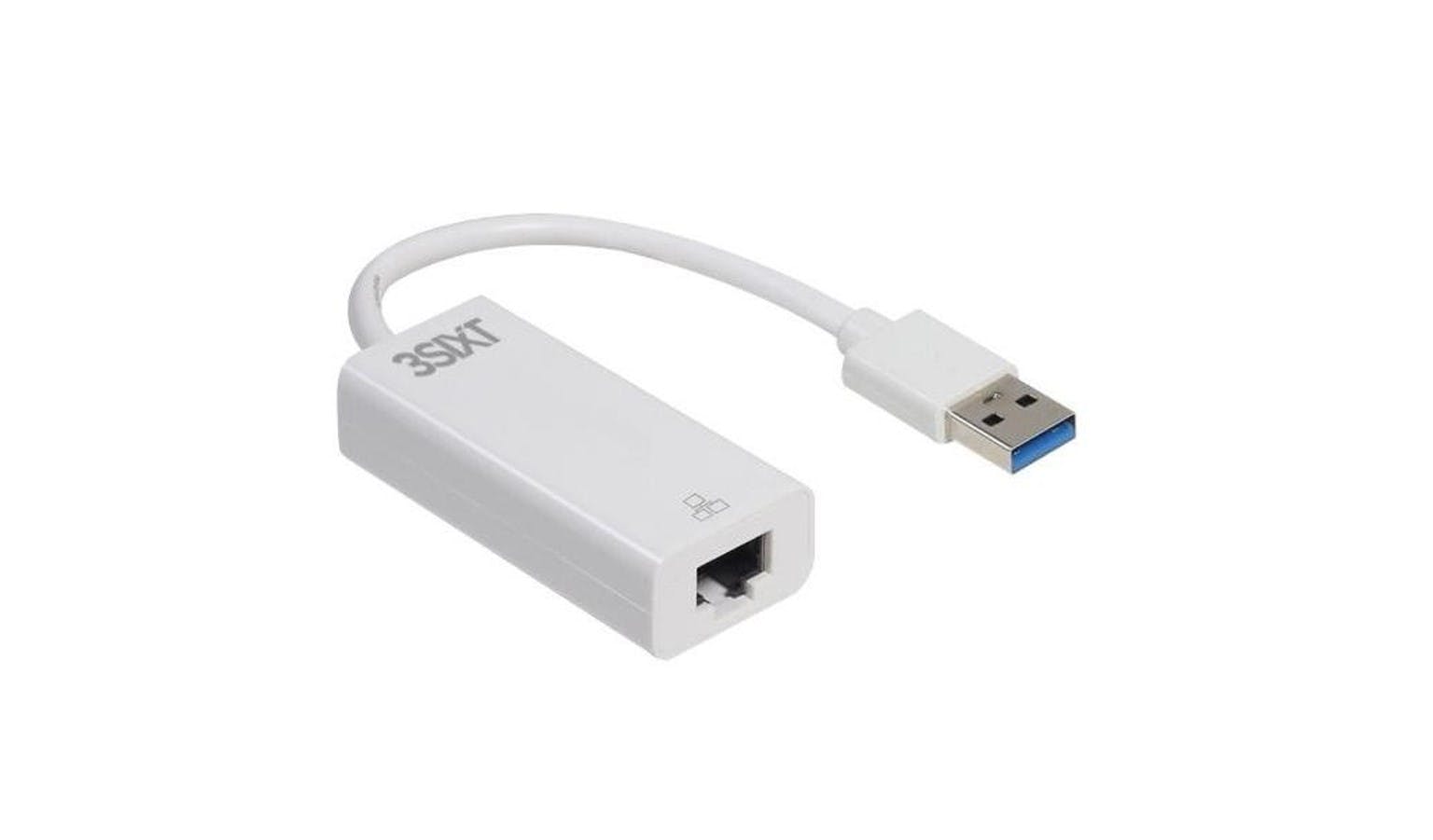 3SIXT 3S-0449 USB 2.0 to Ethernet Adapter - White