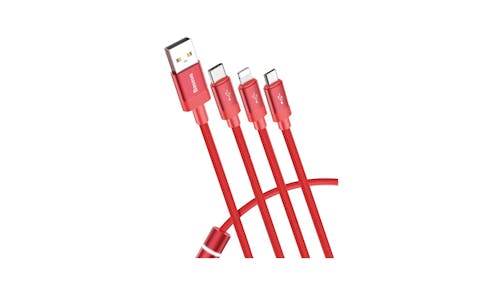 Baseus Data Faction 3-in-1 Cable CAMLT-PY09 1.2m - Red