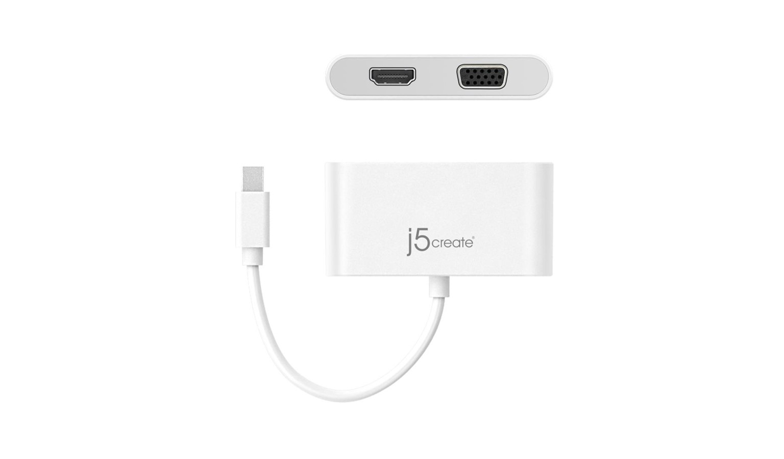 J5 JDA172 Mini DisplayPort to HDMI/ VGA Adapter White Harvey Norman
