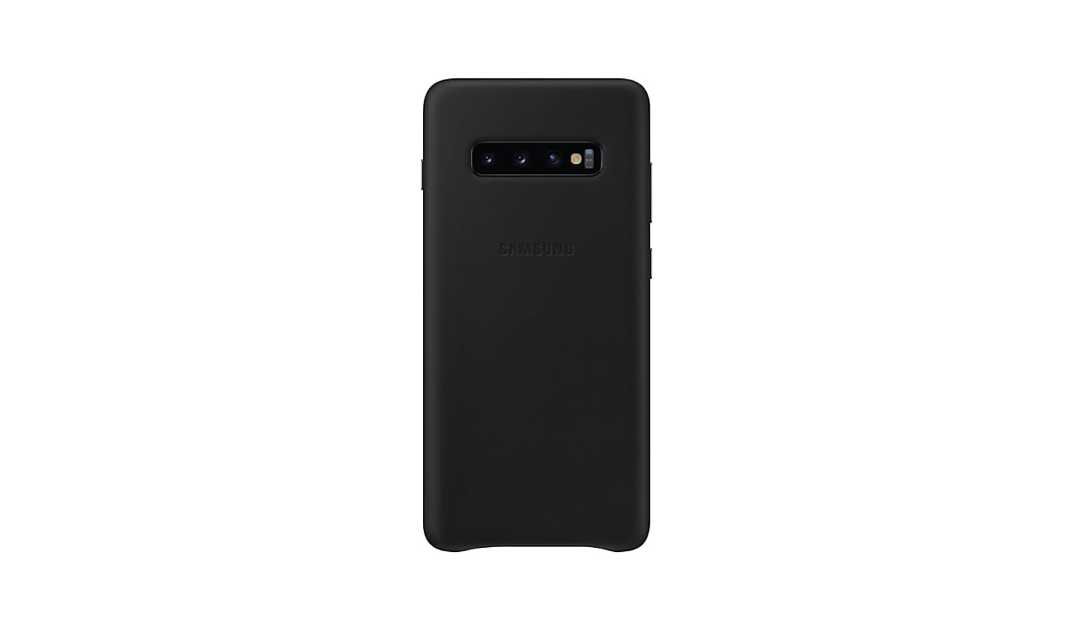 Samsung S10+ Leather Cover Case - Black-01