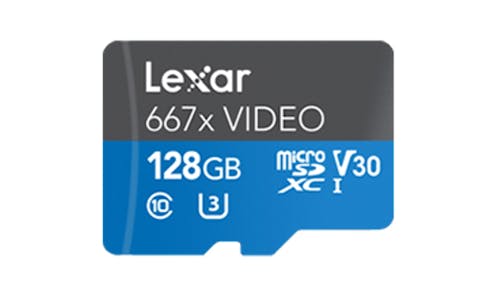Lexar Pro 667x Video microSDXC 128GB UHS-I Card - Blue/Black-01