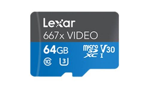 Lexar Pro 667x Video microSDXC 64GB UHS-I Card - Blue/Black_001
