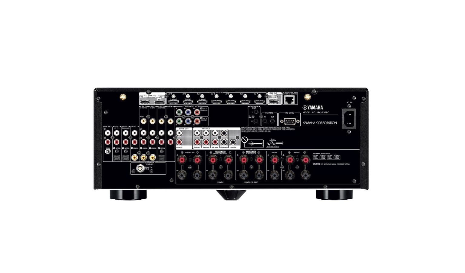 Yamaha RXA1080/SPK350BLK AV Receiver Black Harvey Norman Malaysia