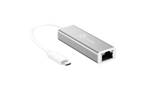 J5Create JCE133G USB-C to Gigabit Ethernet Adapter - White/ Grey_01