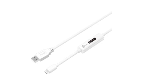 J5Create JUCP13 USB Type-A 2.0 to USB-C Cable with OLED Meter - White_01
