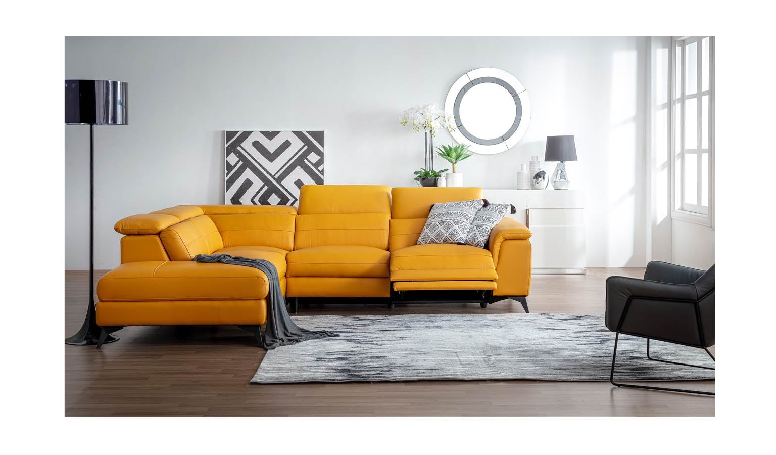 Sunny Full Leather L-Shape Sofa | Harvey Norman Malaysia