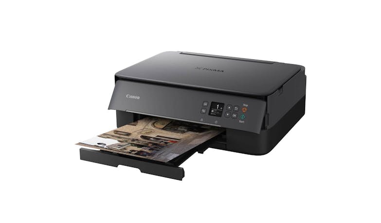 Canon PIXMA TS5370 All-in-One Inkjet Printer - Black (Front Tray Open)