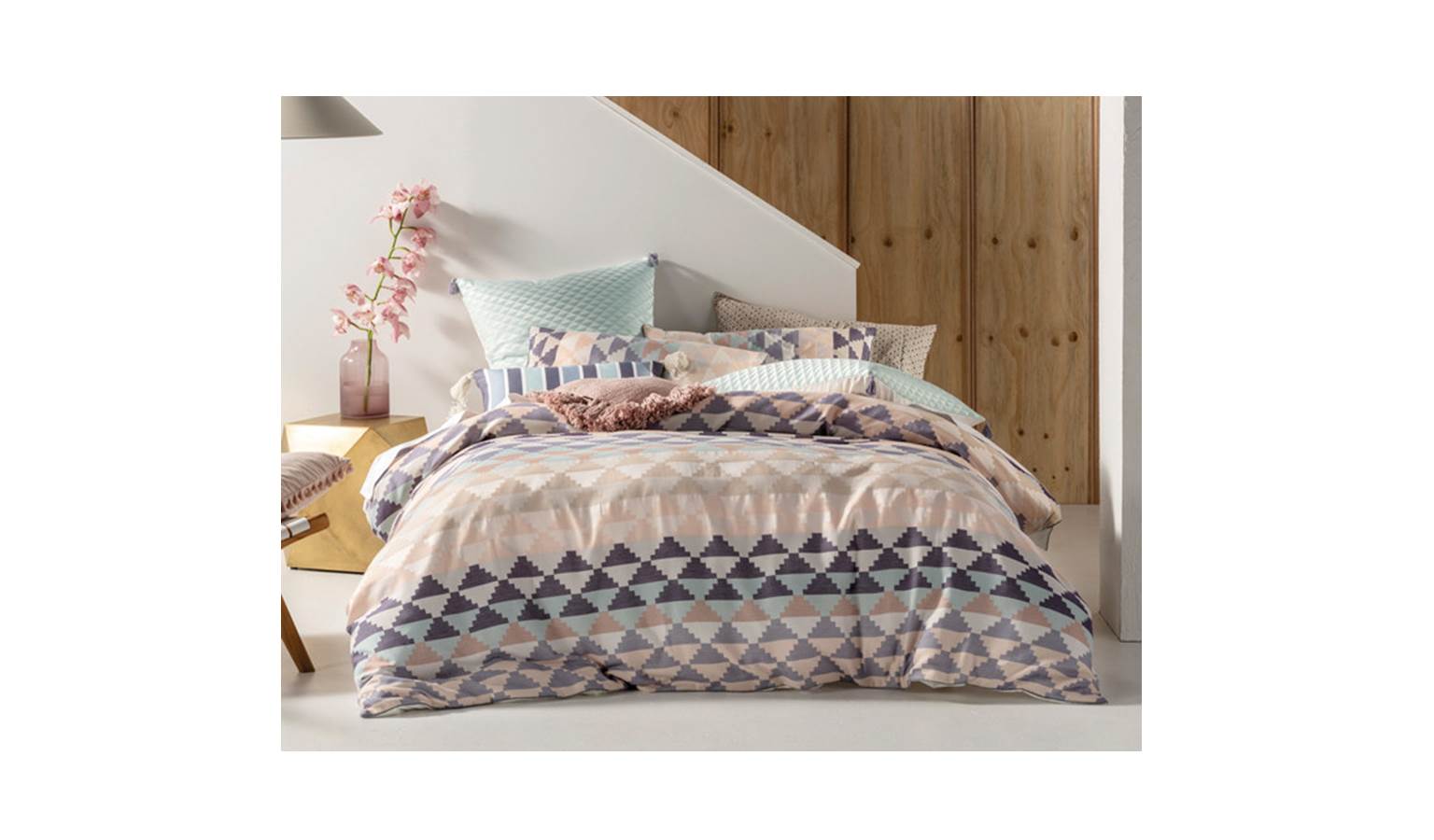 Linen House La Paz Queen Quilt Cover Set - Aqua