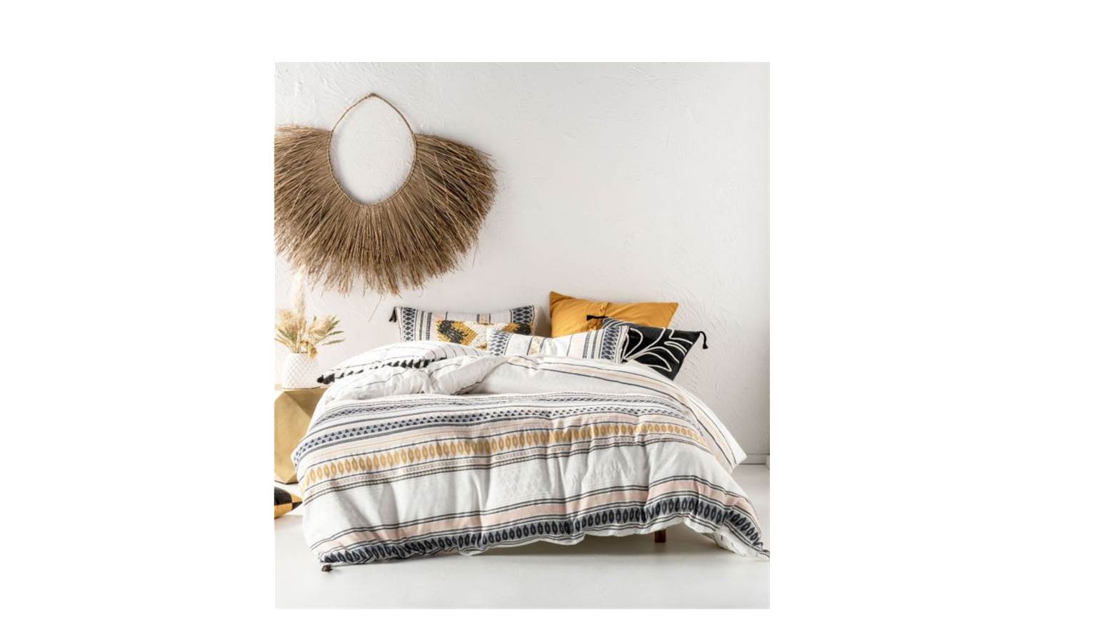 Linen House Khali King Quilt Cover Set - Chai