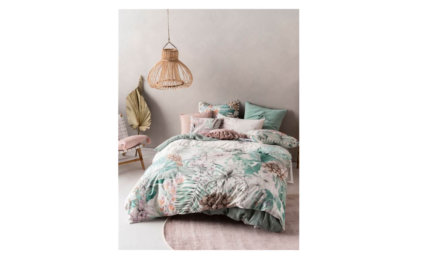 Linen House Lorena King Quilt Cover Set - Mint
