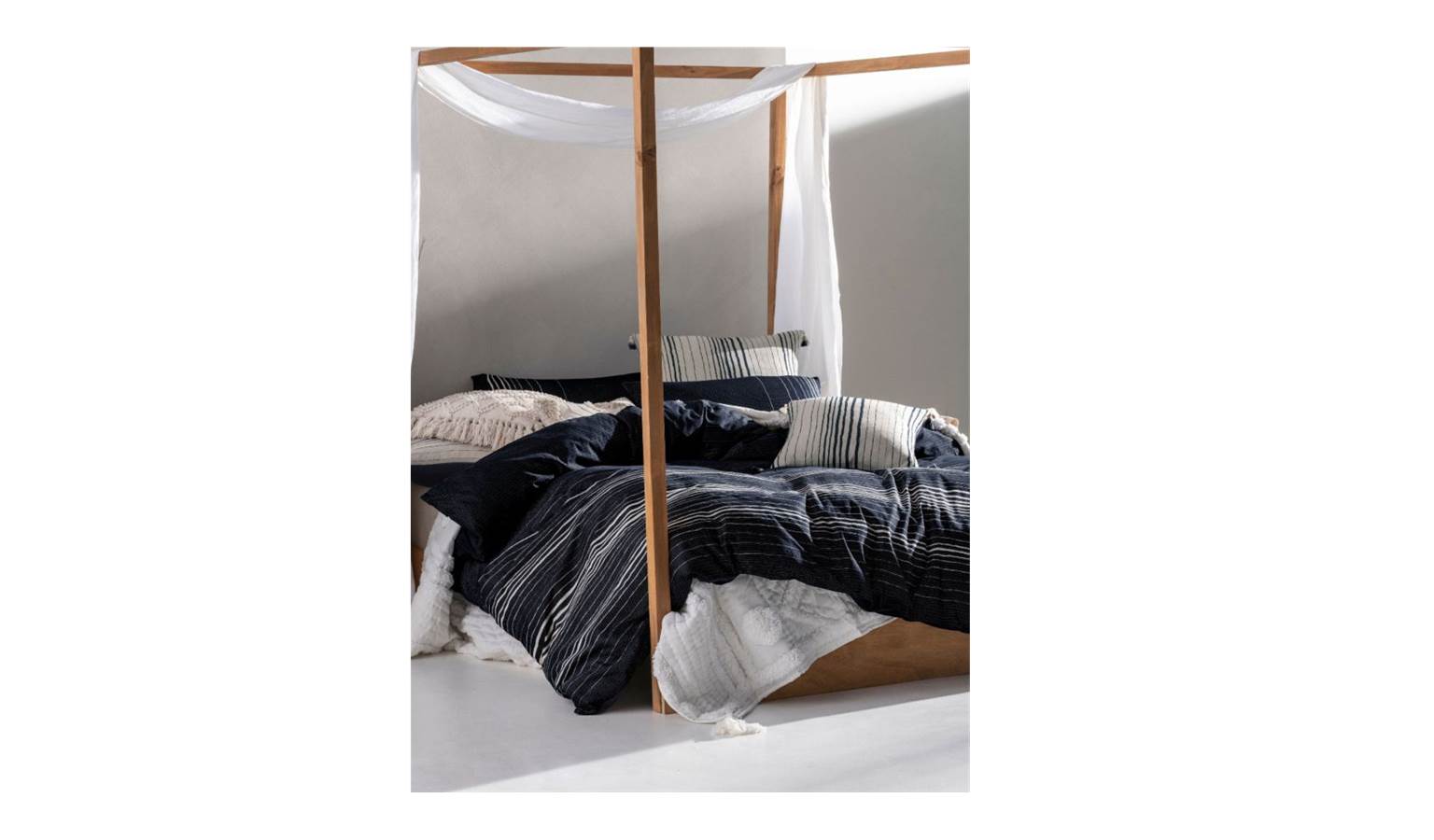 Linen House Nighttide Queen Quilt Cover Set - Indigo