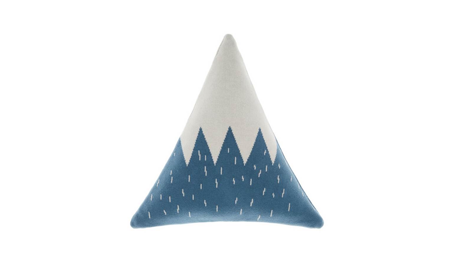 Linen Snowy Mountain Novelty Cushion - Blue