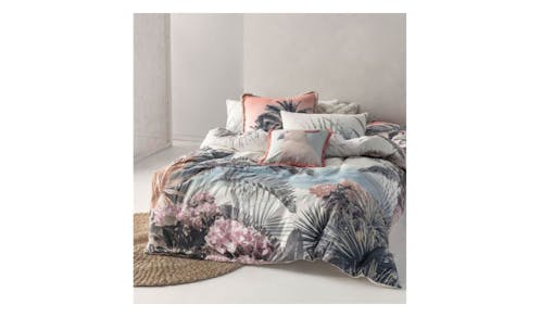 Linen House Summerland King Quilt Cover Set - Aqua