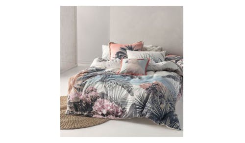 Linen House Summerland King Quilt Cover Set - Aqua