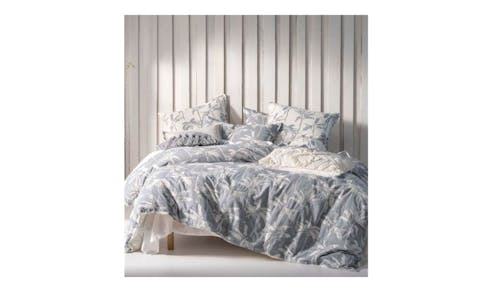 Linen House Tropea Queen Quilt Cover Set - Denim