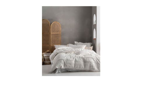 Linen House Iliana King Quilt Cover Set - White