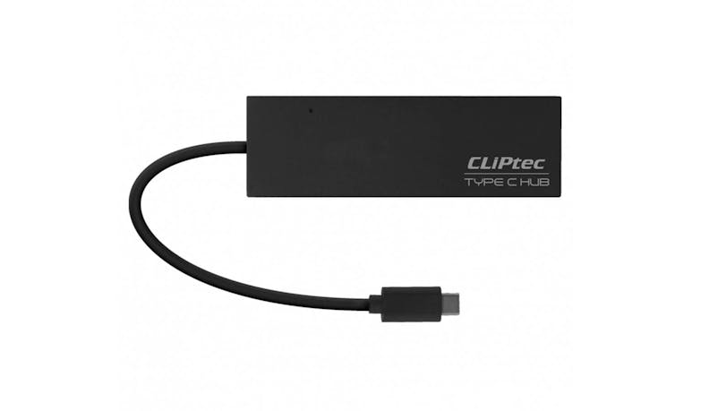 CLiPtec RZH621 Connez Type-C USB3.1 1+3 USB Port Hub - Black (Front)