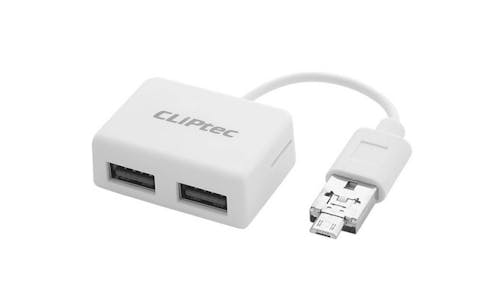 CLiPtec RZR535 MOBILE COMBO ll USB + Micro OTG Combo Card Reader - White