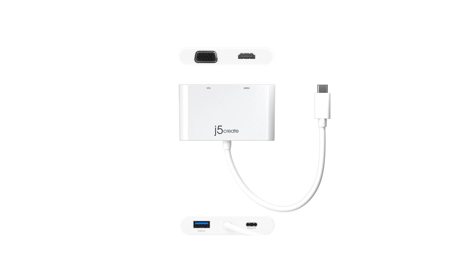 J5 Create USBC to HDMI & VGA 4in1 with USB 3.0 Power Delivery