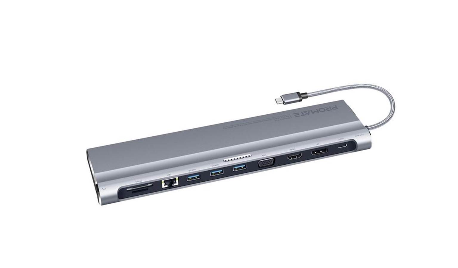 Promate Baselink2C Allin1 USBC Docking Station with 87W Power