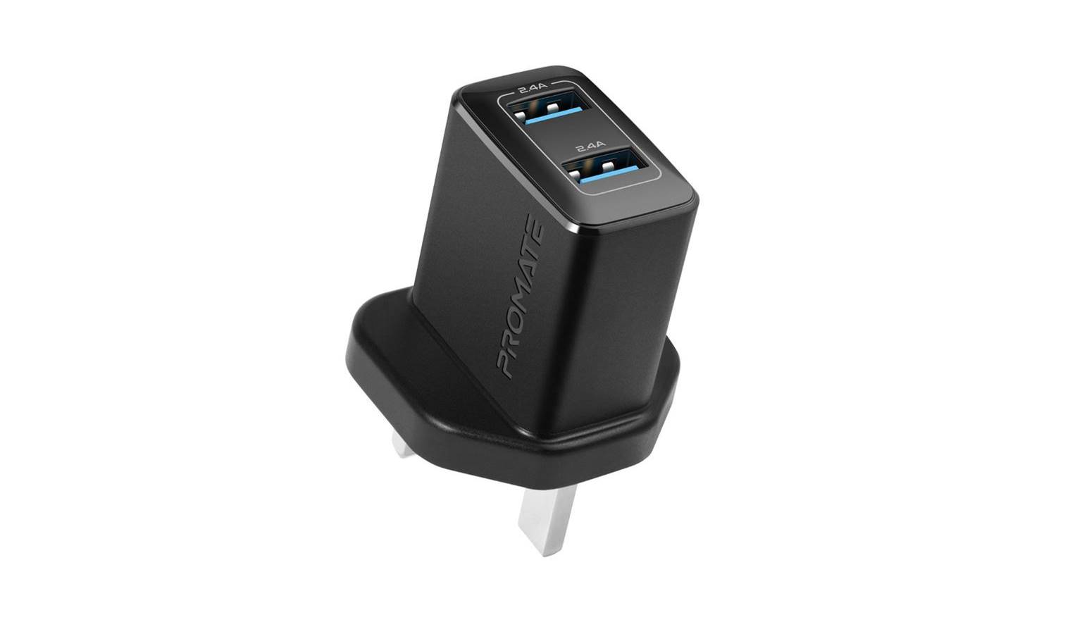 Promate BiPlug 12W Wall Charger with Dual USB Ports Harvey Norman