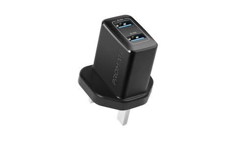 Promate BiPlug 12W Wall Charger with Dual USB Ports