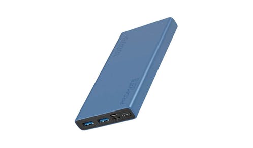 Promate Bolt-10 Compact Smart Charging Power Bank with Dual USB Output - Blue