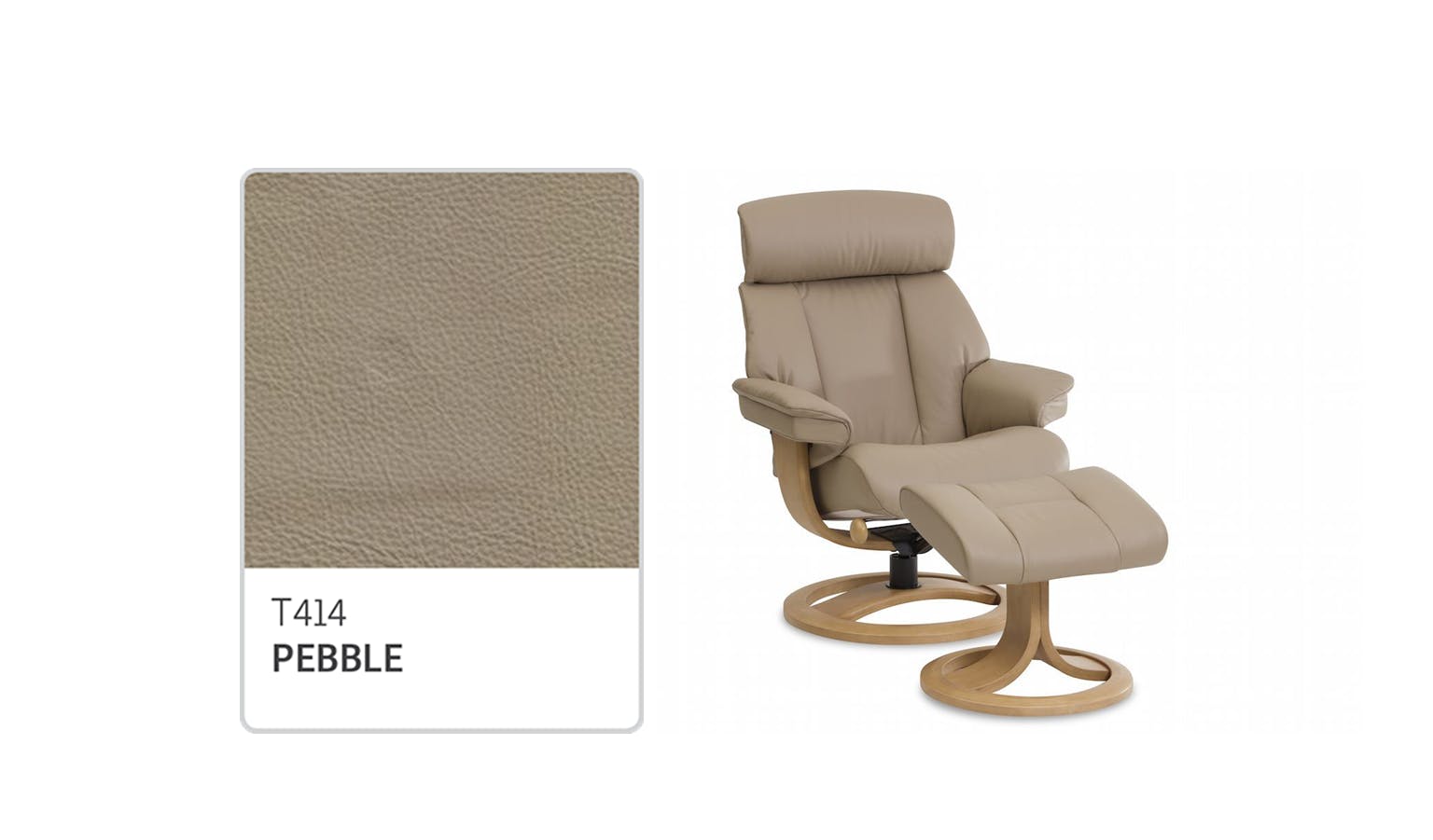 IMG Nordic 99 Standard Leather Recliner Armchair Trend Pebble