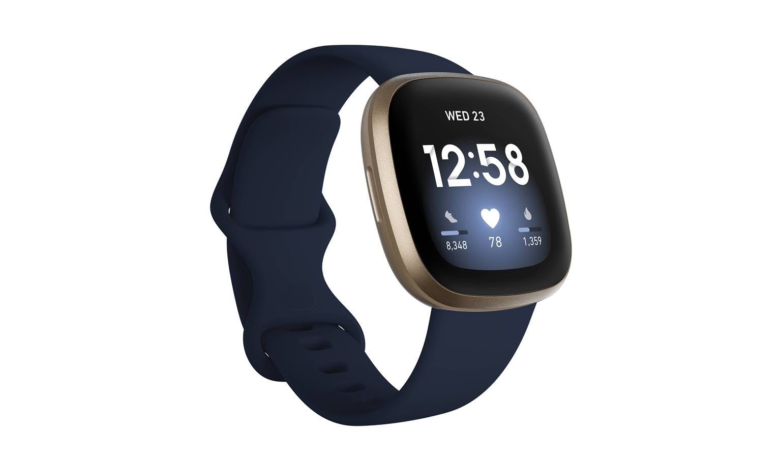 Fitbit Versa 3 GPS Smartwatch - Midnight/Soft Gold Aluminium | Harvey Norman Malaysia