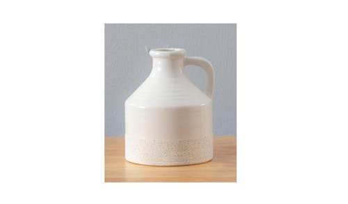 Kayte 957126 18.5cm Ceramic Vase - White