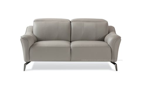 Gino Full Leather 2 Seater Sofa - Light Grey (IMG 1)