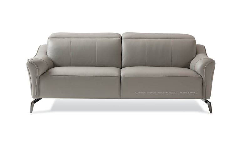 Gino Full Leather 3 Seater Sofa - Light Grey (IMG 1)
