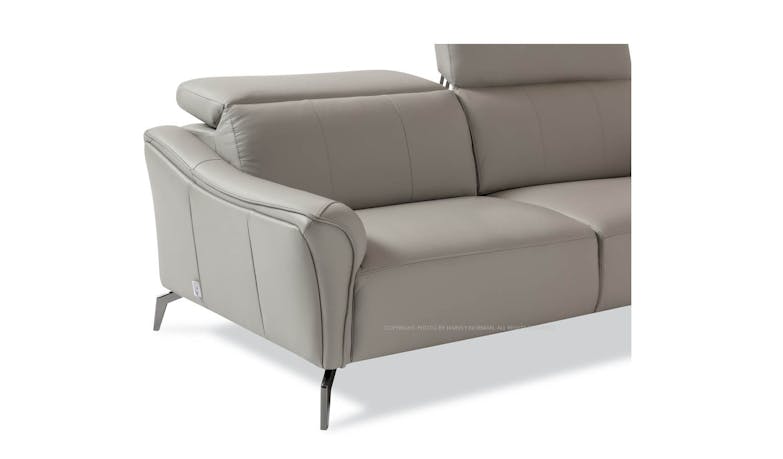 Gino Full Leather 3 Seater Sofa - Light Grey (IMG 4)